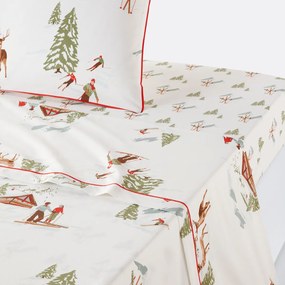 Plat laken in perkalkatoen, St Moritz