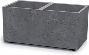 Prosperplast Sierra Case Beton Effect Plantenbak - 77 x 38,5 cm - Marengo - Inclusief wieltjes