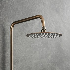 Saniclear Antique inbouwregendouche met 20cm hoofddouche, wandarm, 2 standen handdouche en glijstang verouderd messing