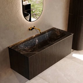 Mondiaz Kurve-dlux 110cm badmeubel shadow met 1 lade en wastafel big medium midden zonder kraangat lava