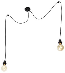 Hanglamp zwart 2-lichts - Cava Modern Minimalistisch rond Binnenverlichting Lamp