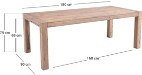 Goossens Eettafel Roots, 180 x 90 cm