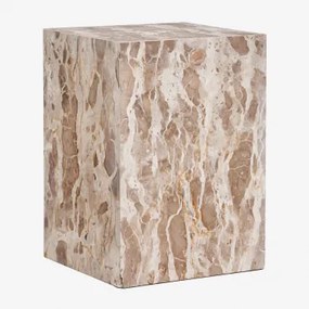 Nachtkastje 35x35 Cm In Natuurlijk Steen Aluret Beige Marmer Panther - Sklum