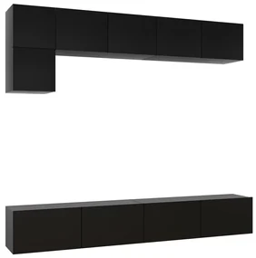 vidaXL 5-delige Tv-meubelset spaanplaat zwart