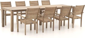 Diningset ROUGH | 8 personen teakhout | Tuinset stapelbaar | 9-delig | Kees Smit Tuinmeubelen