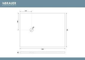 Brauer Asteroid douchevloer 90x120cm mineraalmarmer wit mat
