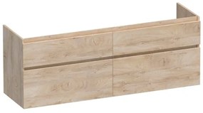 BRAUER Advance Wastafelonderkast - 160x46x60cm - 4 softclose greeploze lades - 2 sifonuitsparingen - en MFC - sahara OK-AD160SH