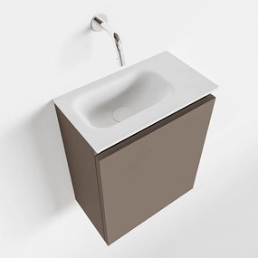 Mondiaz Ture 40cm toiletmeubel smoke met wastafel talc links geen kraangat