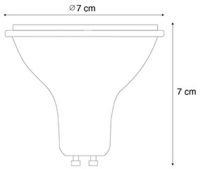 Set van 5 GU10 3-staps dimbaar in Kelvin LED lamp AR70 6.5W 650 lm 2200 - 6500K