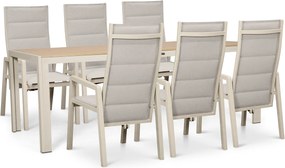 Tuinset 6 personen 205 cm Aluminium Taupe Lifestyle Garden Furniture Essence/Creta