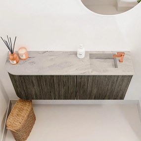 Mondiaz Joya DLux 100cm toiletmeubel ronding links shadow met wastafel faye rechts 1 kraangat glace
