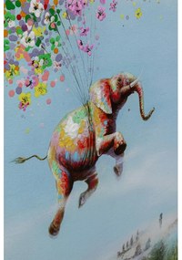 Kare Design Flying Elephant In Day Kleurrijk Schilderij Olifant 80x100