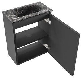 Mondiaz Ture DLux toiletmeubel 40cm dark grey met wastafel lava midden zonder kraangat