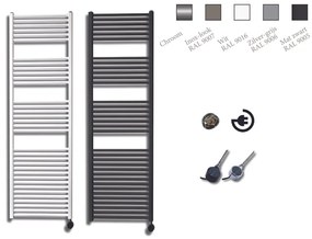 Sanicare Elektrische Design Radiator - 172 x 45 cm - 920 Watt - thermostaat zwart rechtsonder - zilver grijs HRAEZ451720/Z