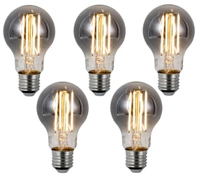 Set van 5 Smart E27 dimbare LED lampen A60 smoke 4.9W 150 lm 1800K