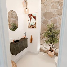 Mondiaz Joya 80cm toiletmeubel ronding rechts shadow met wastafel faye links 1 kraangat urban
