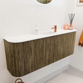 Mondiaz Joya 115cm toiletmeubel ronding links/rechts dusk met wastafel faye midden 1 kraangat talc
