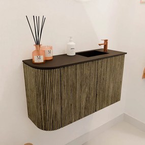 Mondiaz Joya 70cm toiletmeubel ronding links dusk met wastafel faye rechts 1 kraangat urban