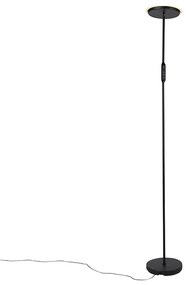 Vloerlamp zwart incl. LED met afstandsbediening - Bumu