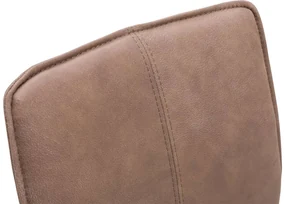 Goossens Eetkamerstoel Daan bruin leer leuning, modern design