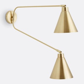 Dubbele scharnierende wandlamp in ijzer, Hiba
