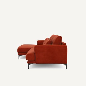 XL hoekbank links in fluweel, MARSILE