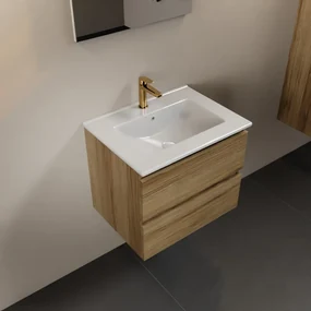 Mondiaz Aivy badmeubel 60cm chai met wastafel keramiek wit glans midden 1 kraangat
