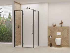 Van Rijn ST07 hoekcabine met helder glas 140x120cm zwart