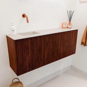 Mondiaz Joya DLux 100cm toiletmeubel ruby met wastafel faye links zonder kraangat meli