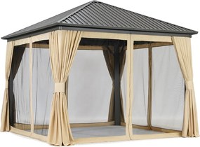 Metalen tuinhuis Sardinia Premium 4x4 Tuinpunt beige