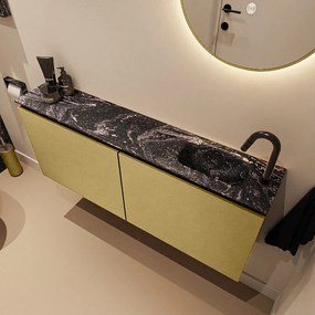 Mondiaz Ture DLux toiletmeubel 120cm oro met wastafel lava rechts met kraangat