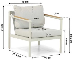 Stoel en Bank Loungeset 5 personen Aluminium Taupe  Lifestyle Garden Furniture Norte