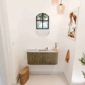 Mondiaz Joya DLux 95cm toiletmeubel ronding links/rechts dusk met wastafel faye midden 1 kraangat glace