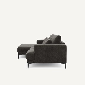 XL hoekbank links in chenille fluweel, MARSILE