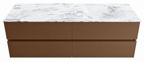 Mondiaz Vica DLux badmeubel 150cm rust 4 lades met wastafel glace rechts 1 kraangat