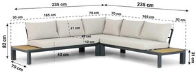 Loungeset 5 personen Aluminium Grijs Lifestyle Garden Furniture Navarra