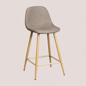 Glamm Hoge Kruk Grijs – Taupe & ↑65 Cm & Natuurlijk Hout - Sklum