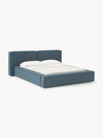 Gestoffeerd bouclé bed Lennon met opbergruimte