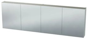Nemo Spring Nebulo luxe spiegelkast - 180x65x17.8cm - 4 dubbelzijdige spiegeldeuren - glazen leggers - met stopcontact - zonder schakelaar - kleur: White Standard 20037106