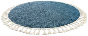 Tapijt BERBER 9000 ROND blauwrand ,  Barber , marokkaanse shaggy