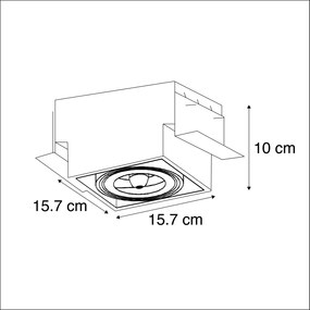 Set van 6 Grote Inbouwspot zwart AR111 draai- en kantelbaar trimless - Oneon QR111 / AR111 / G53 Binnenverlichting Lamp