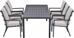 Garden Impressions Senja tuinset 7-delig desert sand - Kasper tuintafel 220x93 cm