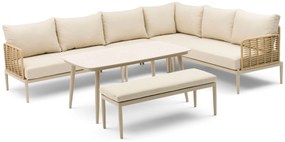 Hoek loungeset 7 personen Aluminium/wicker Taupe Coco Ibiza