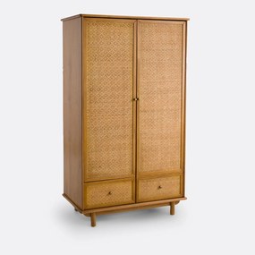 Kast van massief grenen en rotan, Oriënt