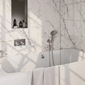 Brauer Stripe inbouw badkraan met drukknoppen, badvulcombinatie en 3 standen handdouche RVS geborsteld PVD