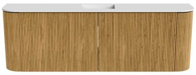 Mondiaz Joya 125cm toiletmeubel ronding links/rechts oak met wastafel faye midden zonder kraangat talc