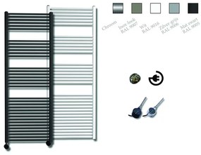 Sanicare Elektrische Design Radiator - 172 x 60 cm - 1127 Watt - thermostaat zwart linksonder - zilver grijs HRLEZ 601720/Z