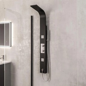 Eastbrook Ardour douchepaneel met massagejets en handdouche zwart mat