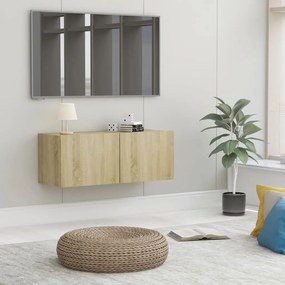 vidaXL Tv-meubel 80x30x30 cm bewerkt hout sonoma eikenkleurig