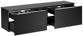 Comad Santa Fe Black badkamermeubel 180cm met open kast en toppaneel zwart mat